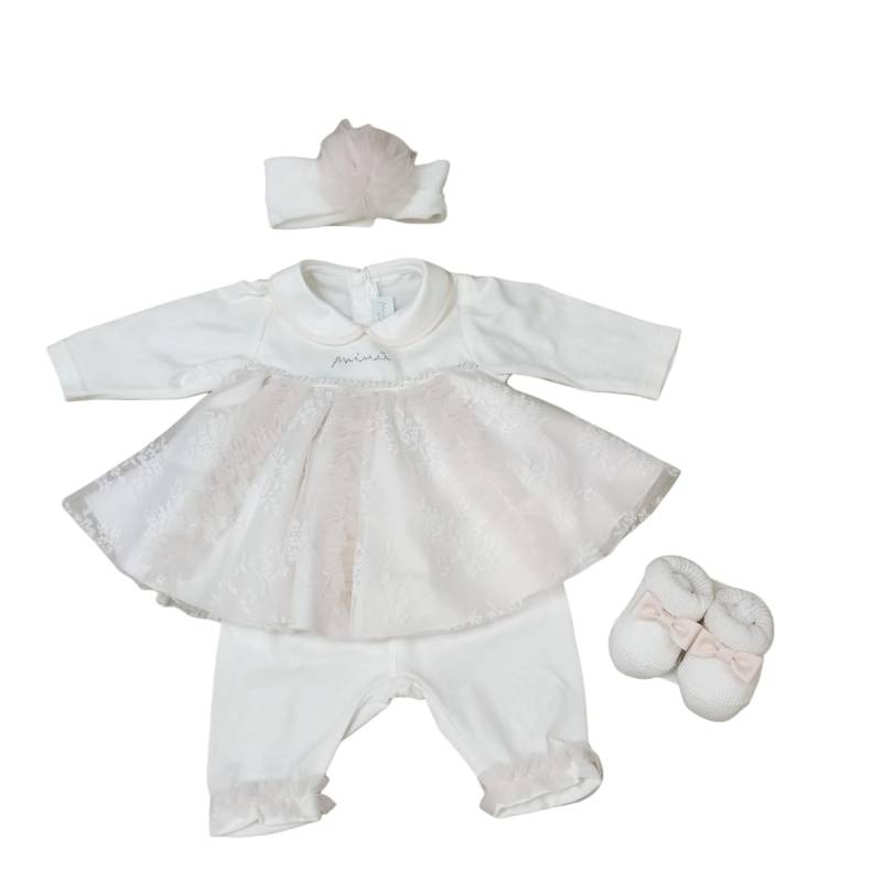 Coprifasce elegante neonata Minù 1 mese con fascetta in cotone - 