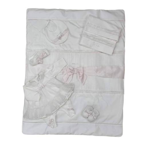 Algodón a juego Minù en blanco leche y rosa -  2