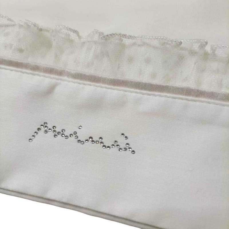 Coordinato in cotone Minù color bianco latte e rosa - 