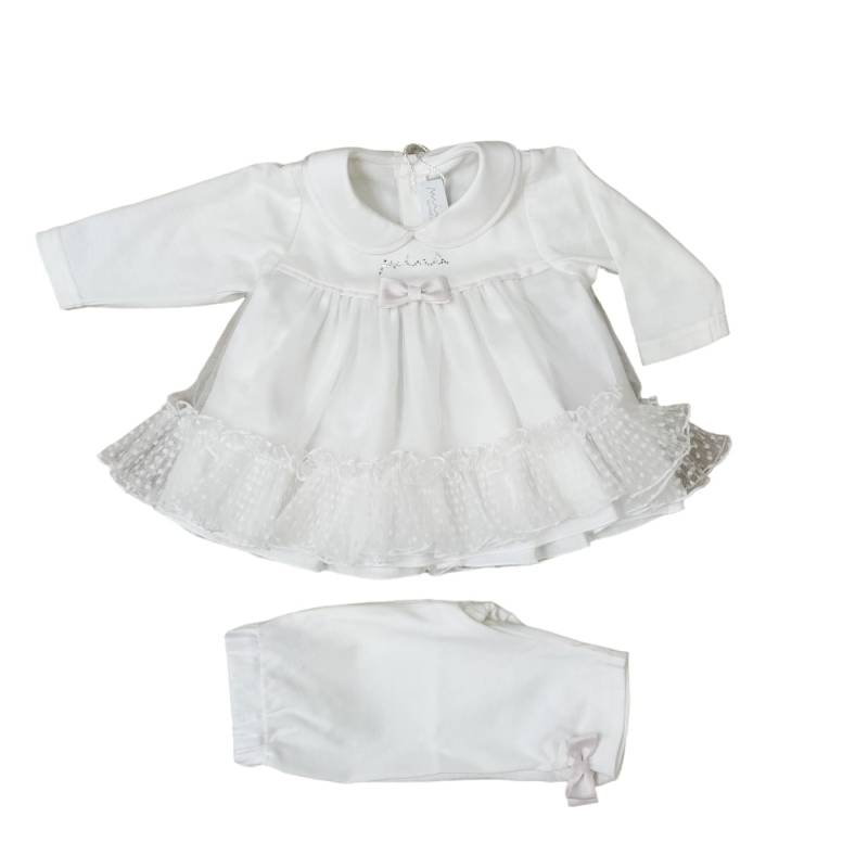 Cotton matching Minù in milk white and pink - 