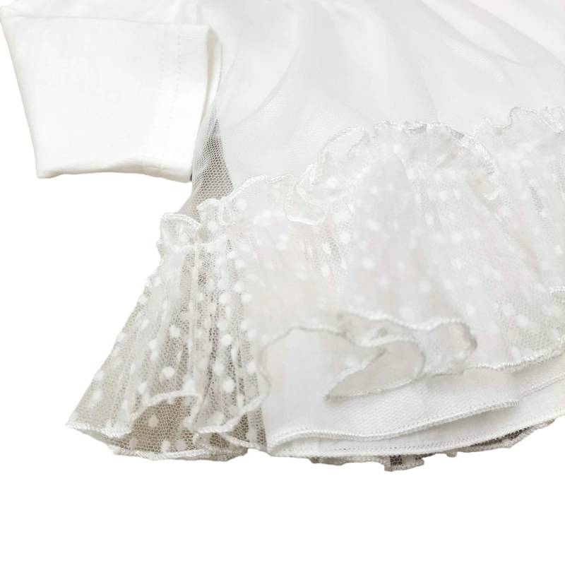 Coordinato in cotone Minù color bianco latte e rosa - 