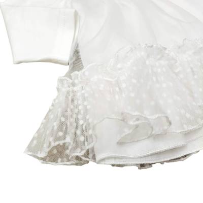 Coordinato in cotone Minù color bianco latte e rosa - 