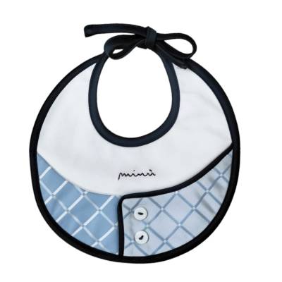 Coordinato nascita maschietto bianco celeste e azzurro in cotone coprifasce misura 1 mese Minù bianco blu e celeste - 