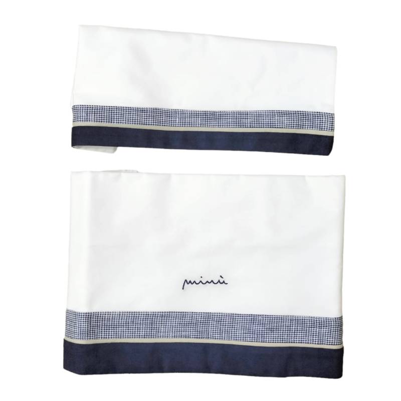 Coordinato in cotone neonato 1 mese Minù bianco blu tortora - 