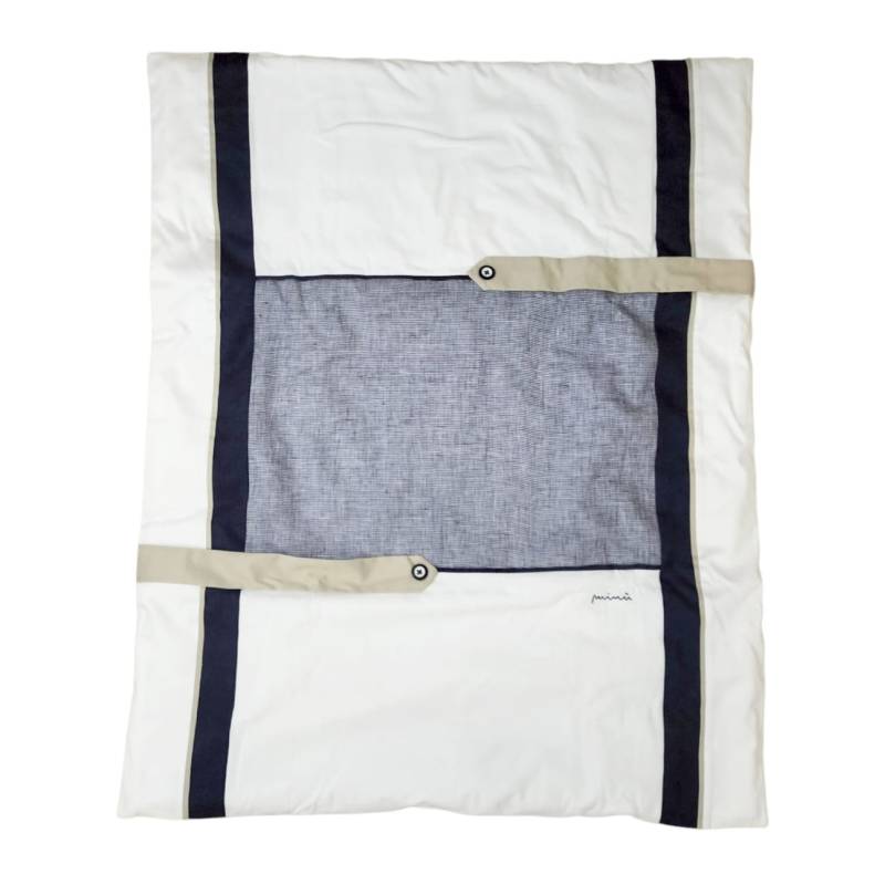 Coordinato in cotone neonato 1 mese Minù bianco blu tortora - 