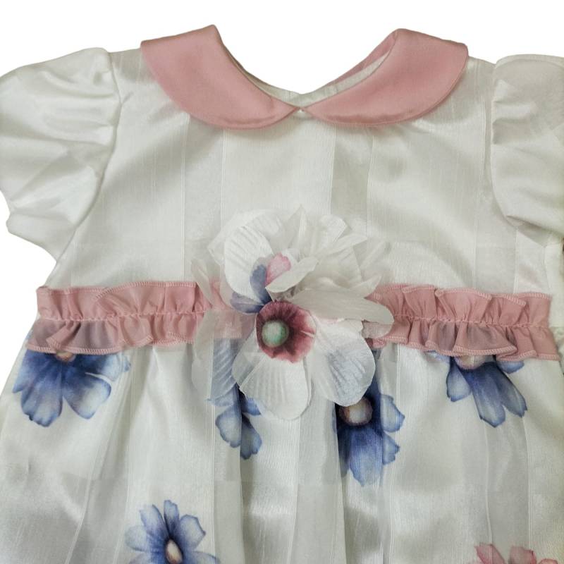 Grenouillère en coton nouveau-né taille 1 mois soie blanche et rose - 