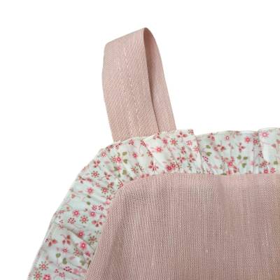Salopette misto lino neonata rosa - 