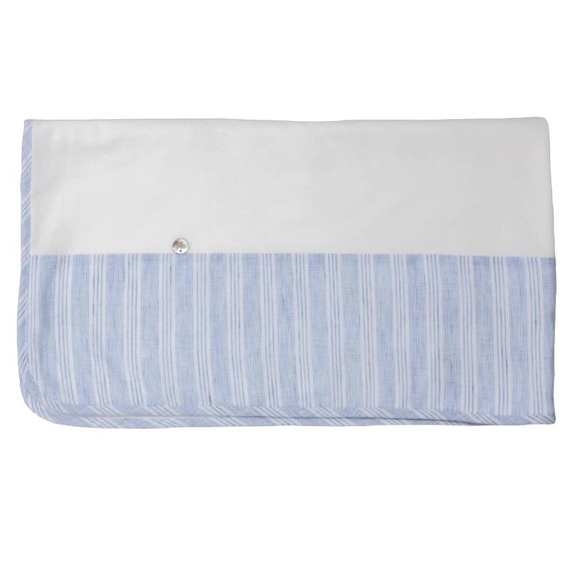 Couverture en coton pour bébé Baby gi crème et bleu clair - 