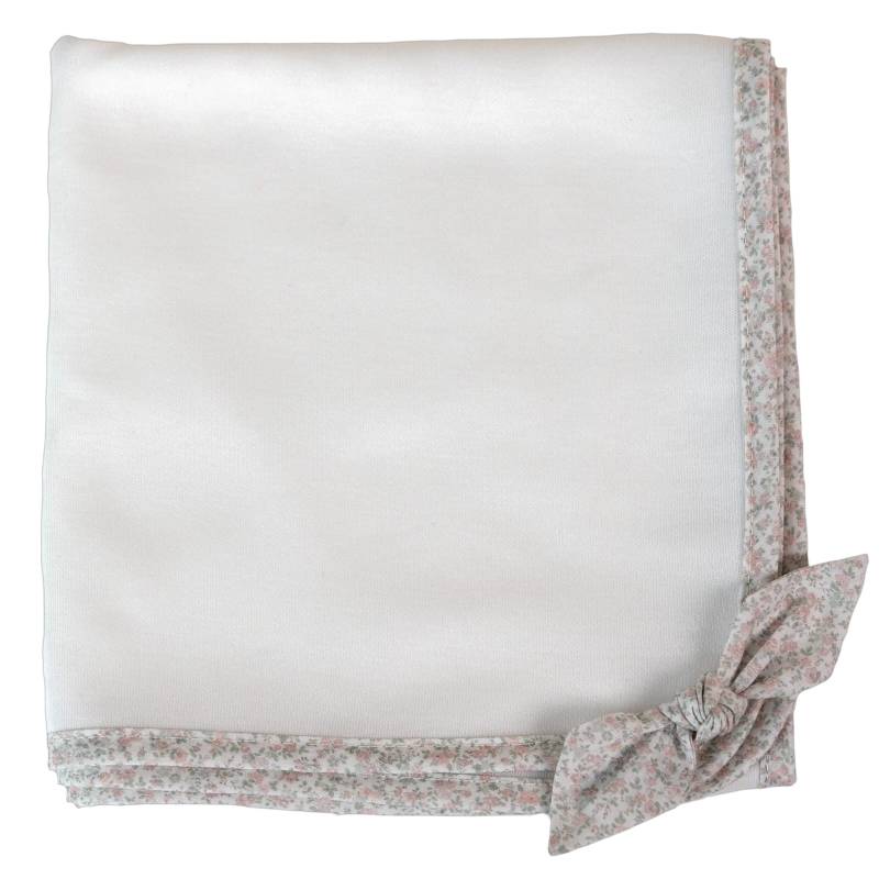 Corredino neonata Baby gi in jersey di cotone color panna e fantasia floreale - 