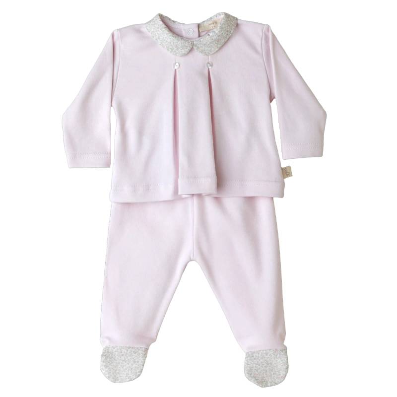 Rosa Baumwolle Jersey Baby gi Abdeckung mit Lätzchen und Quadrat -