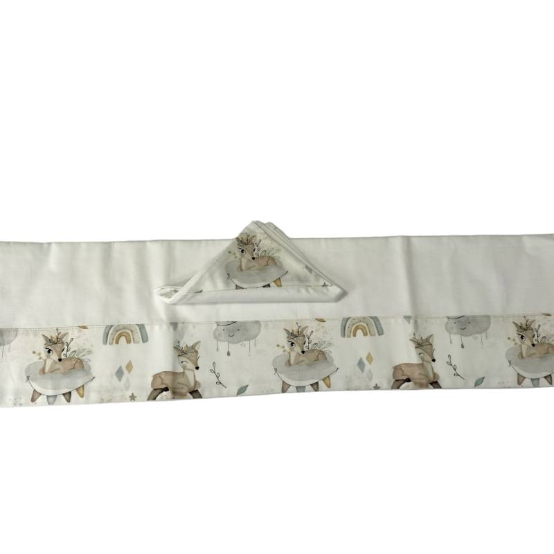 White newborn baby sheet unisex deer - 