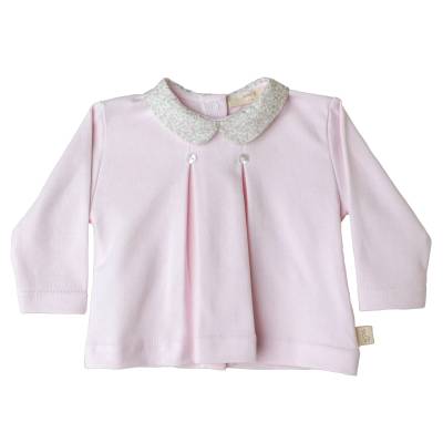 Coprifasceneonata Baby gi in jersey di cotone rosa con bavetta e quadrato - 