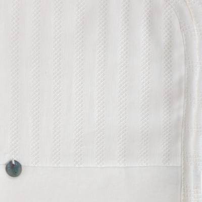 Baby blanket in cream-coloured cotton jersey - 
