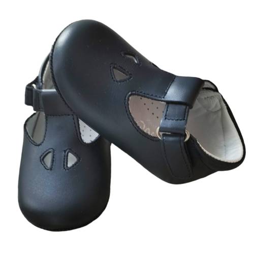 Blue cradle baby bootee with eyelets - 