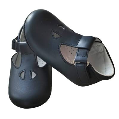 Blaue Wiegen-Baby-Stiefelette mit Ösen - 