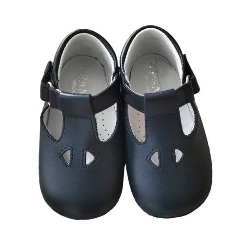Blue cradle baby bootee with eyelets -  2