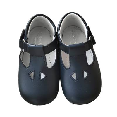 Chausson de berceau bleu avec œillets - 