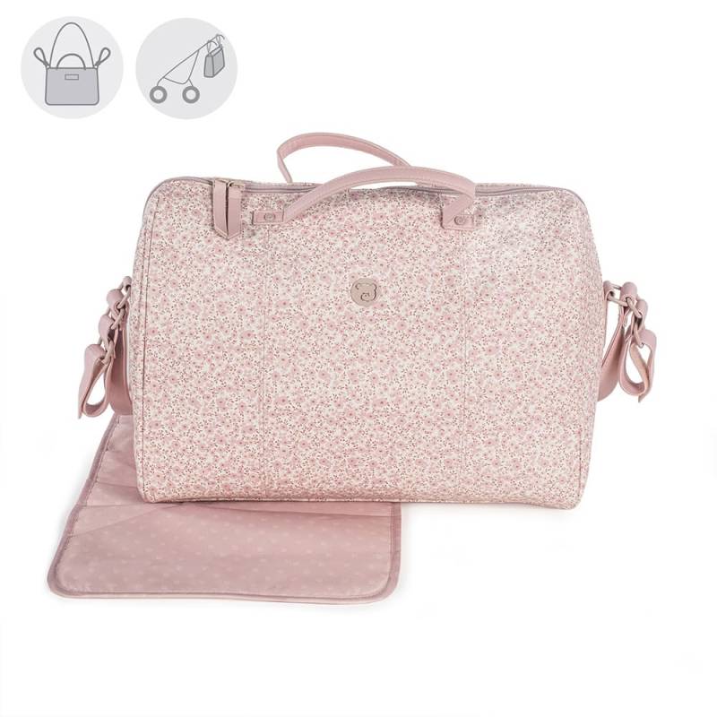 Borsa maternità linea Flower mellow rosa di Pasito a Pasito - 
