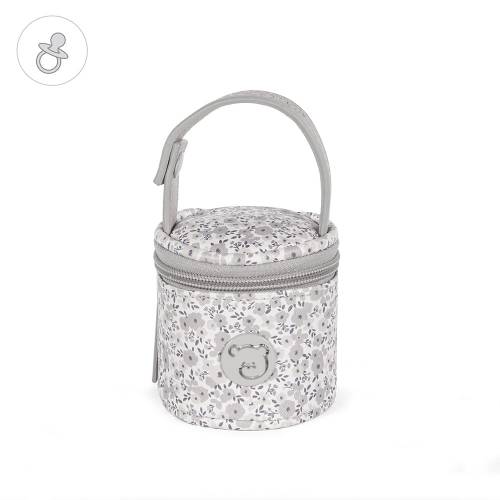 Porta-chupetas Pasito a Pasito flor mellow cinzento -  2