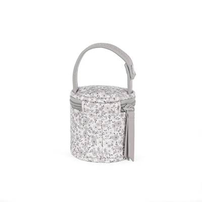 Porta-chupetas Pasito a Pasito flor mellow cinzento - 