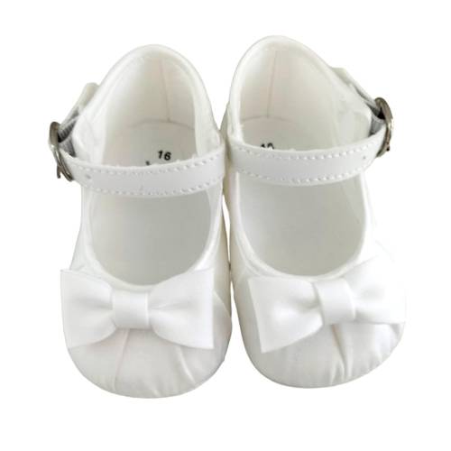 Scarpe battesimo bambina color bianco latte - 
