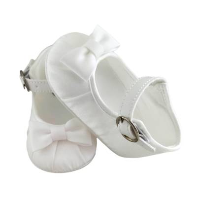 Sapatos de batizado para bebé menina tamanho 17 branco - 