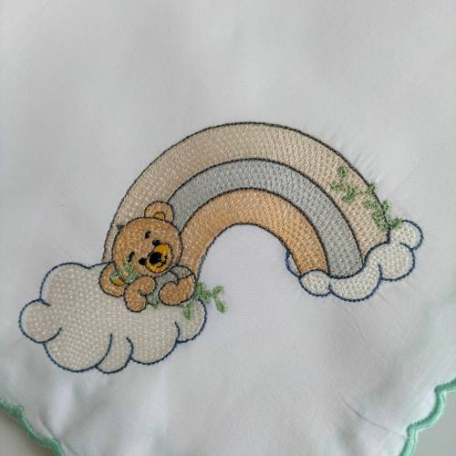 Mussolina in cotone neonato con ricamo -  2