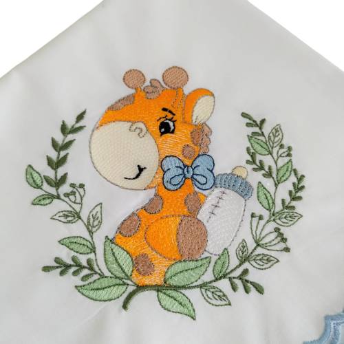 Quadrato in mussolina di cotone neonato con ricamo -  2