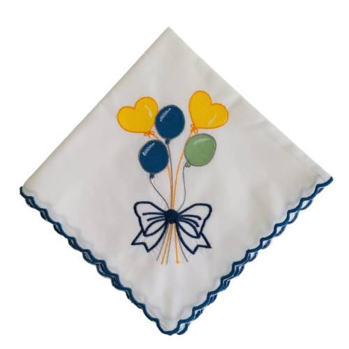 Quadrato in mussoline di cotone neonata con ricamo - 