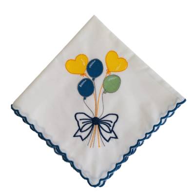 Quadrato in mussoline di cotone neonata con ricamo - 