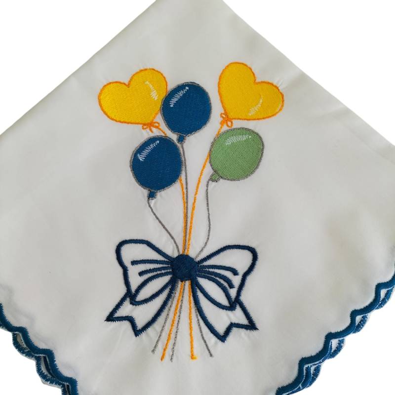 Quadrato in mussoline di cotone neonata con ricamo - 