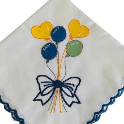 Quadrato in mussoline di cotone neonata con ricamo - 