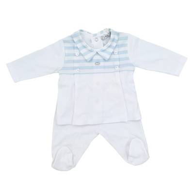 Coprifasce in cotone bianco e celeste Ninnaoh 1 mese - 