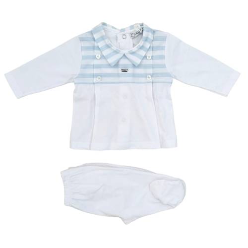 Coprifasce in cotone bianco e celeste Ninnaoh 1 mese -  2