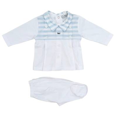 Coprifasce in cotone bianco e celeste Ninnaoh 1 mese - 