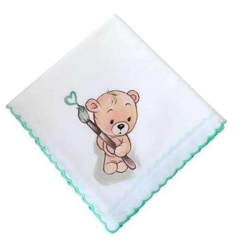 Mussolina di cotone per neonato unisex dipinto a mano - 