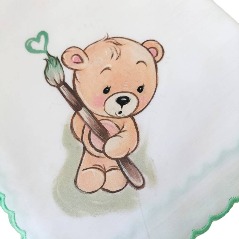 Mussolina di cotone per neonato unisex dipinto a mano - 