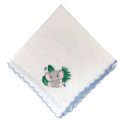 Mussolina in cotone bianco neonato con ricamo - 