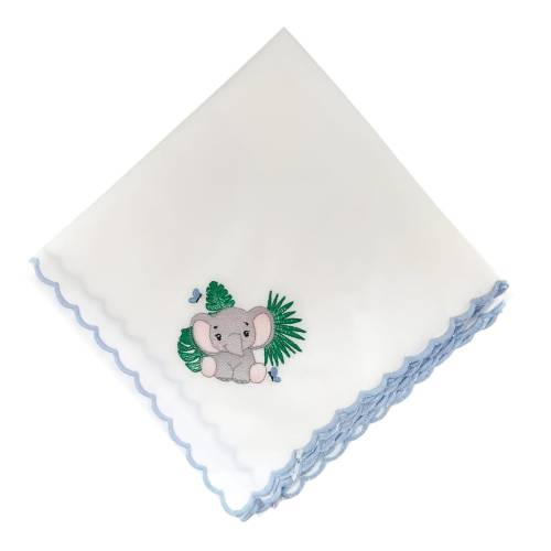 Mussolina in cotone bianco neonato con ricamo -  2