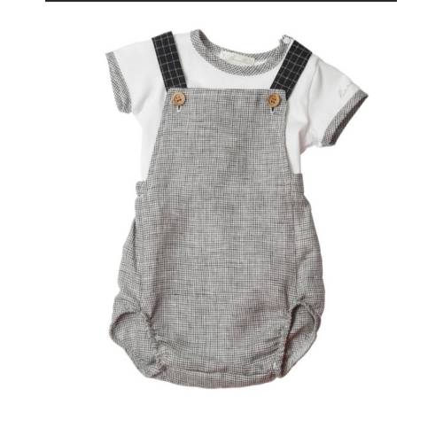Newborn baby clown 12 months Barcellino checked cotton - 