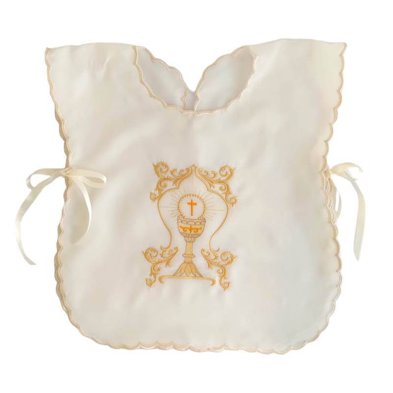 Seiden-Taufbluse mit Stickerei Größe 6/12 Monate -