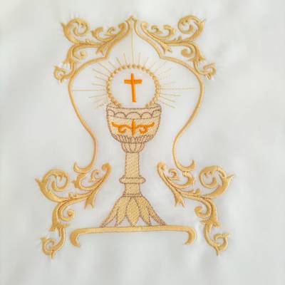 Camicina battesimale in seta con ricamo misura 6/12 mesi - 