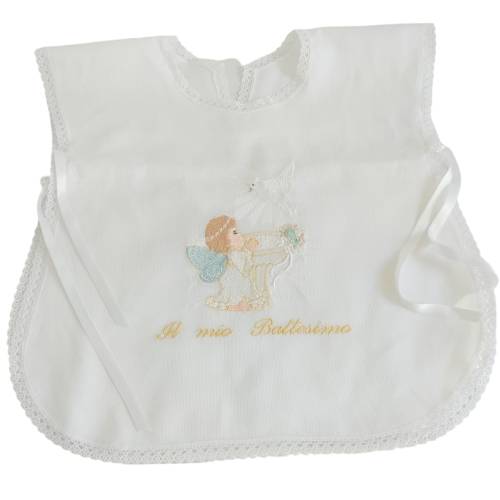 Blusa de bautismo unisex de algodón blanco -