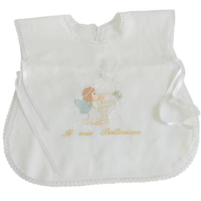 Unisex white cotton baptismal blouse -