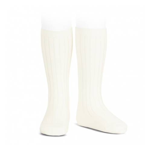 Chaussettes longues côtelées basiques beige 20162_303 - 