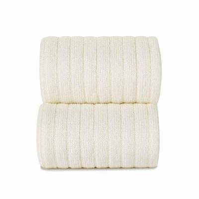 Chaussettes longues côtelées basiques beige 20162_303 - 