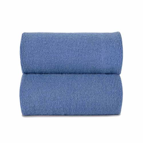 Chaussettes longues en tricot français bleu basique -  2