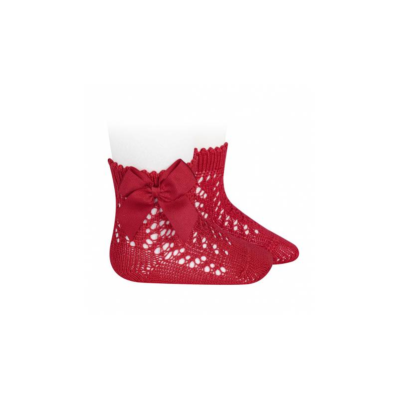 Condor perforated cotton socks with red bow -