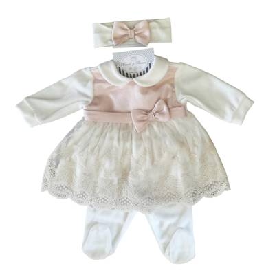 Coprifasce neonata in ciniglia Teto&Tatta panna e rosa - 