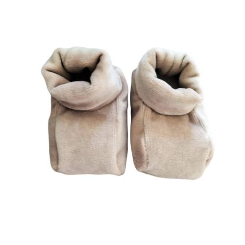 Tutina neonato ciniglia bianco, blu e tortora con scarpine  misura 1 mese -  2